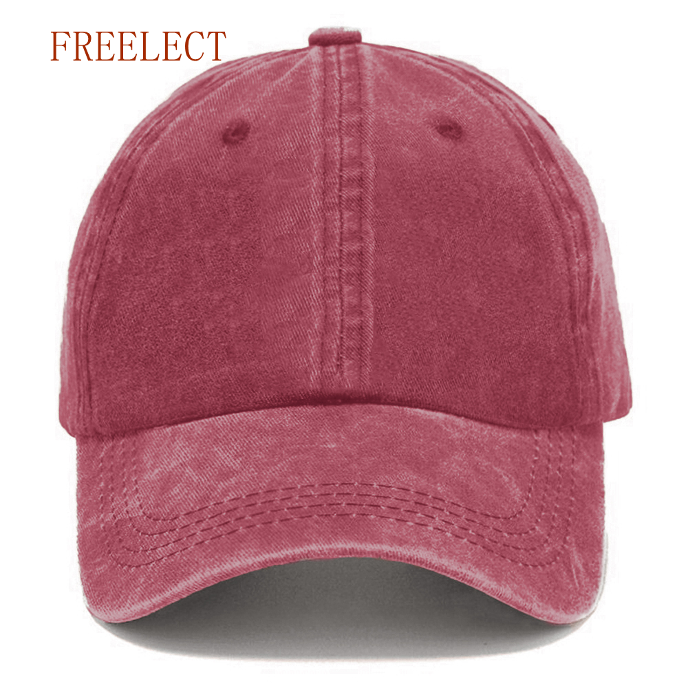 Freelect Vintage Washed Cotton Baseball Cap - Unisex Adjustable Dad Hat