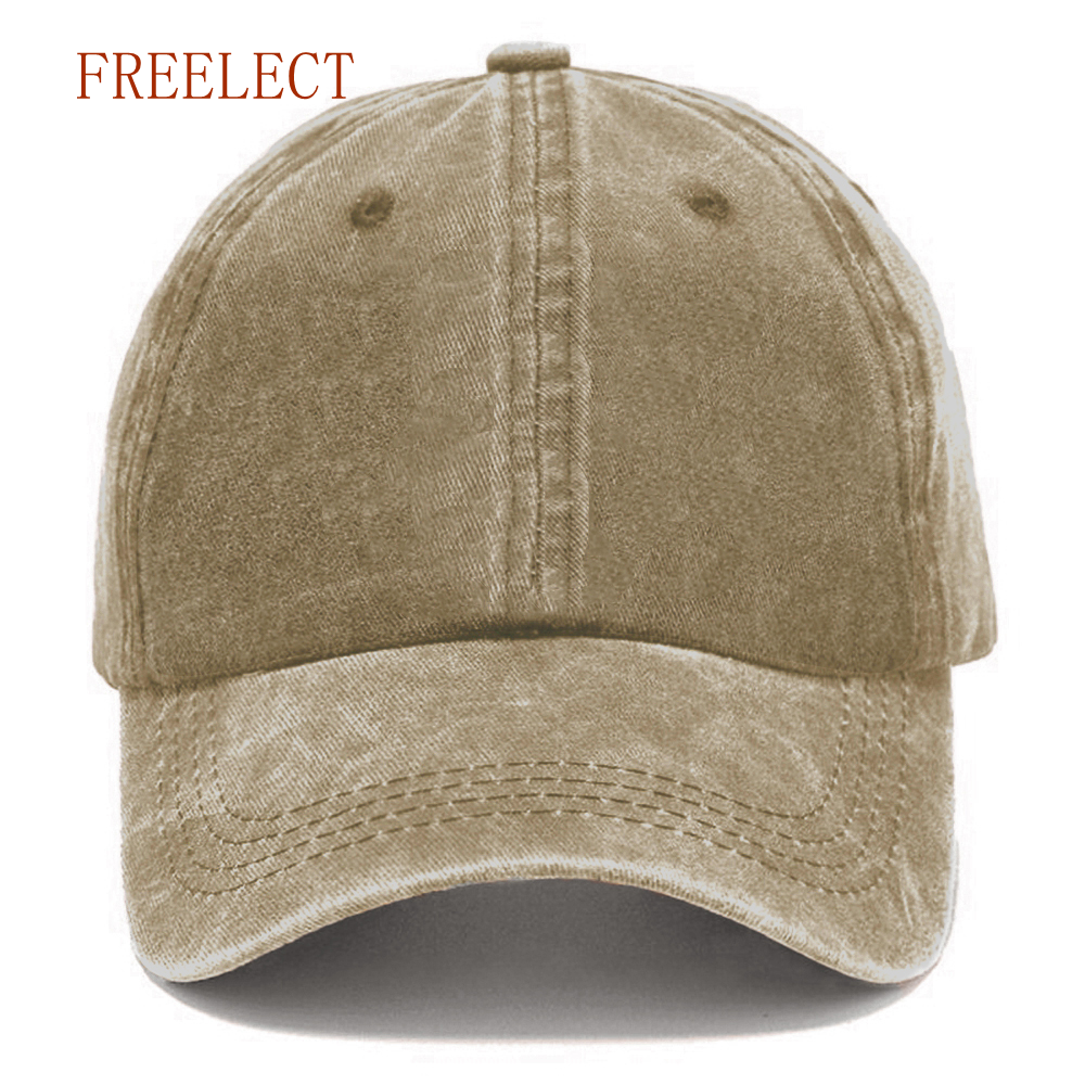 Freelect Vintage Washed Cotton Baseball Cap - Unisex Adjustable Dad Hat