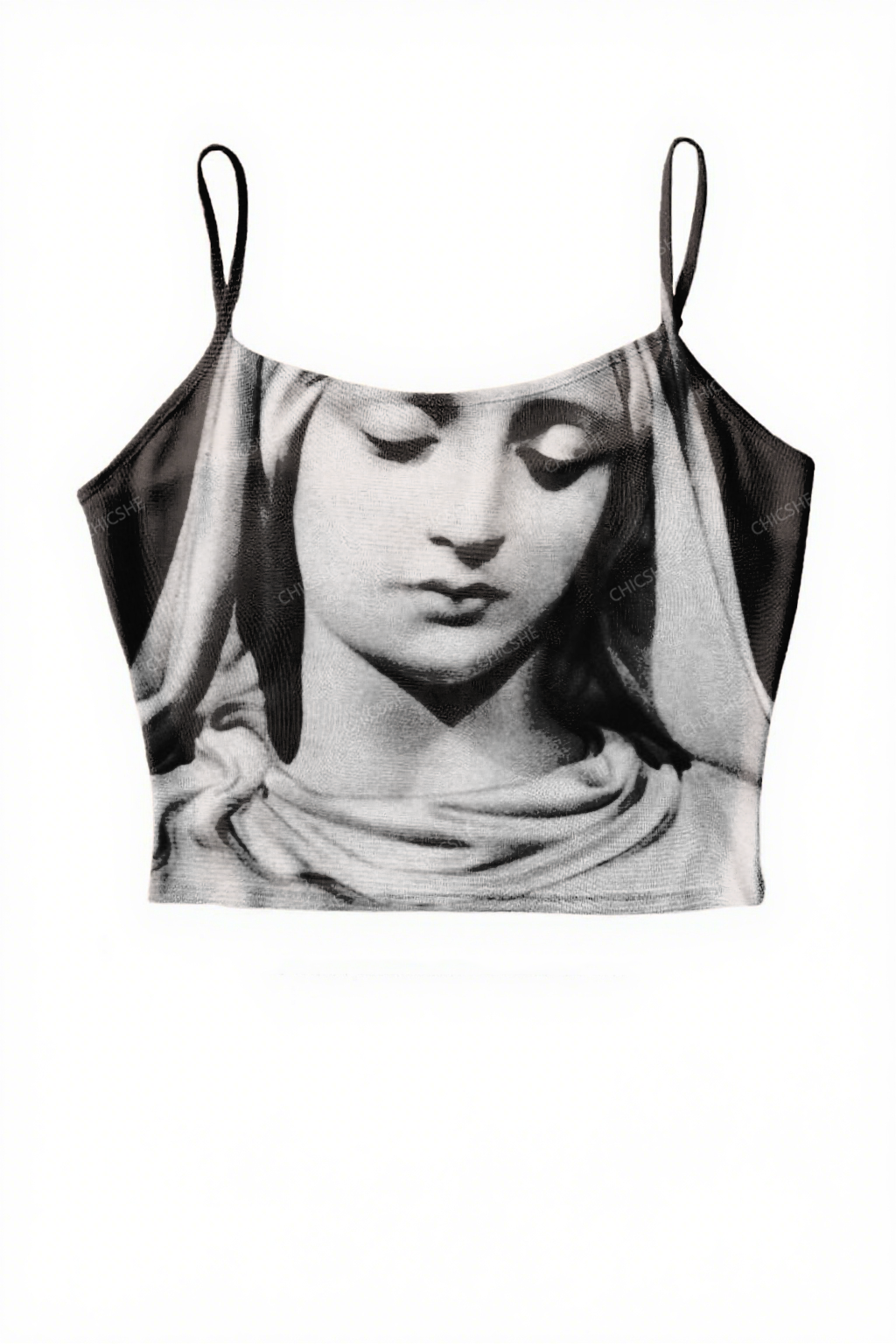  Chicshe Mystery Y2K Print Mesh Cami Tank