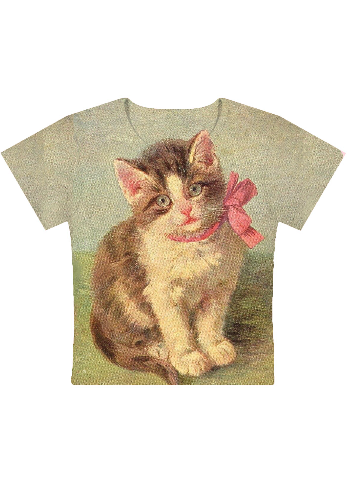 Chicshe Oil Painting Cat Y2K Baby Tee 