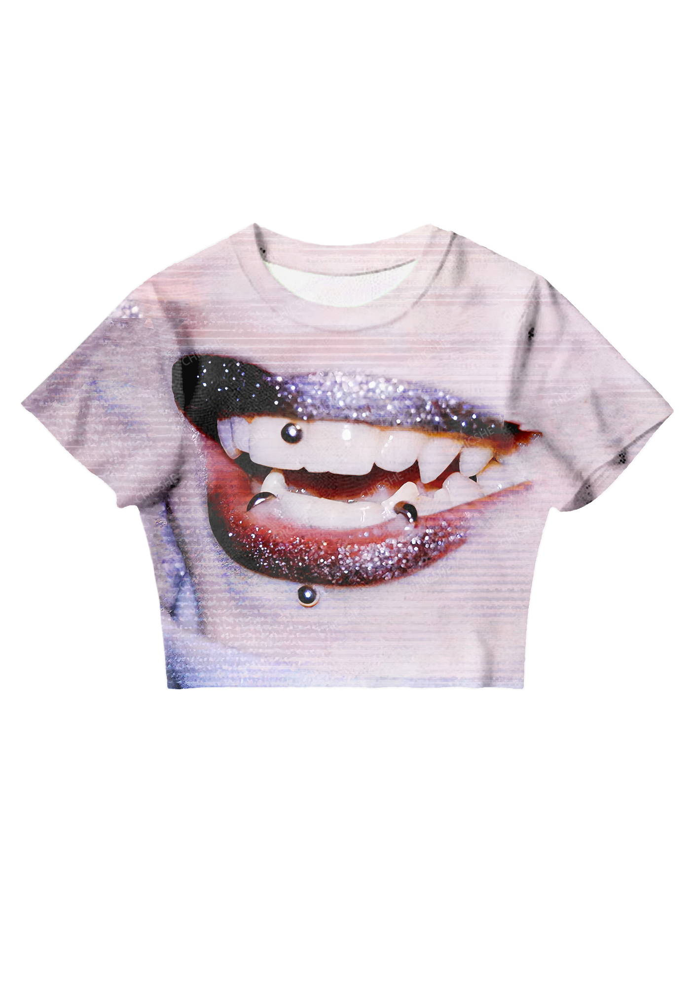 Halloween Punk Y2K Mesh Crop Top Chicshe