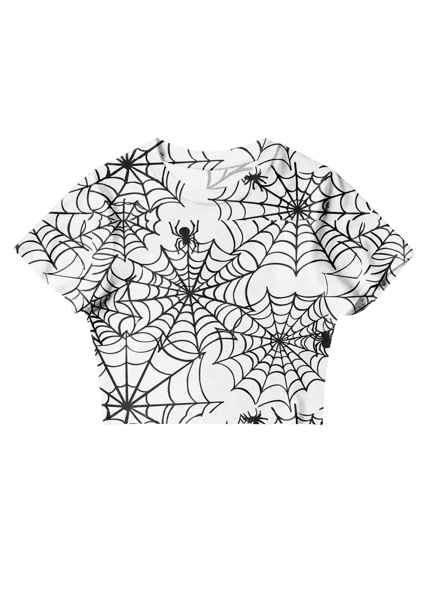 Chicshe Halloween Spider Web Y2K Mesh Crop Top 