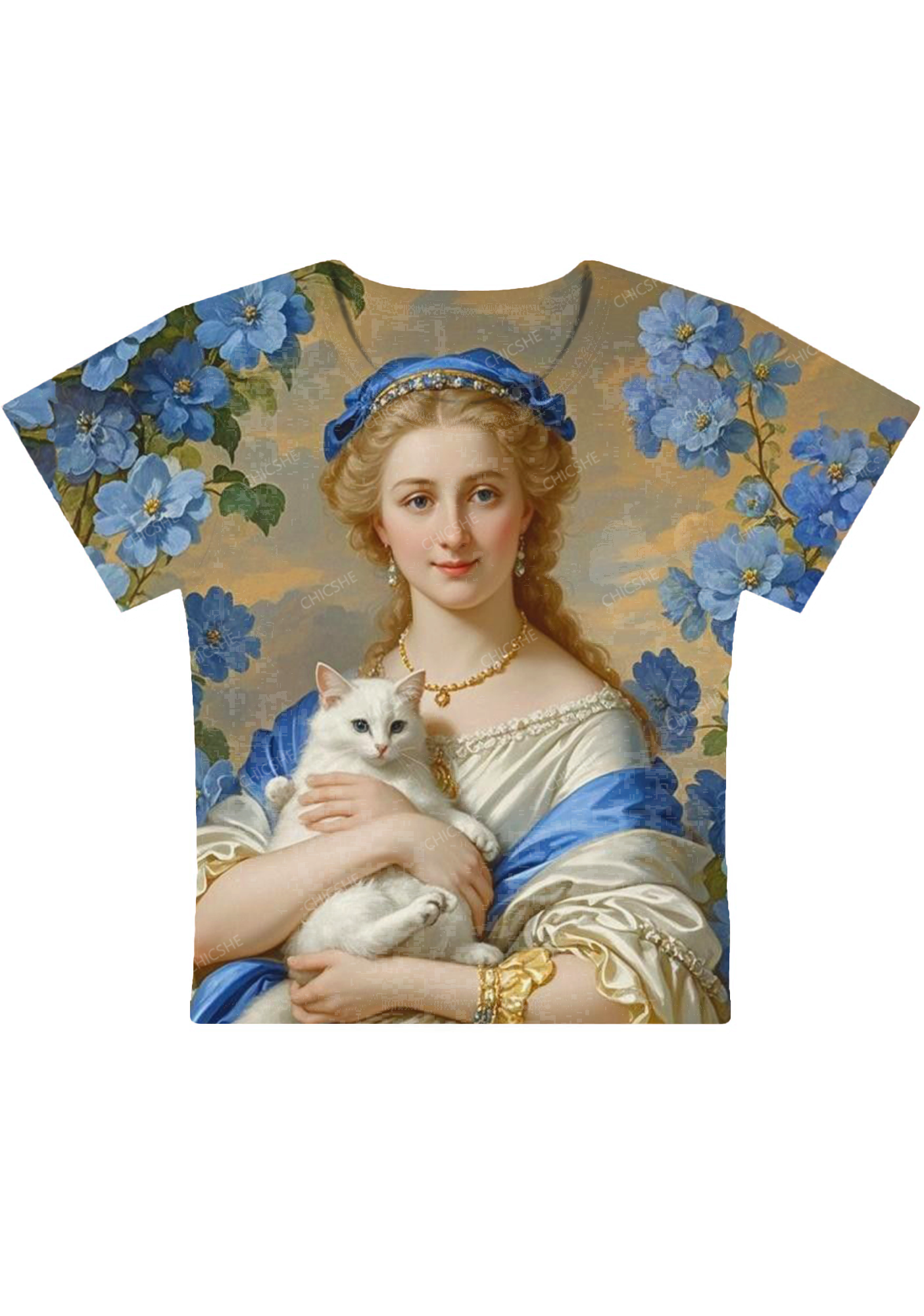 Chicshe Woman And Cat Y2K Baby Tee 
