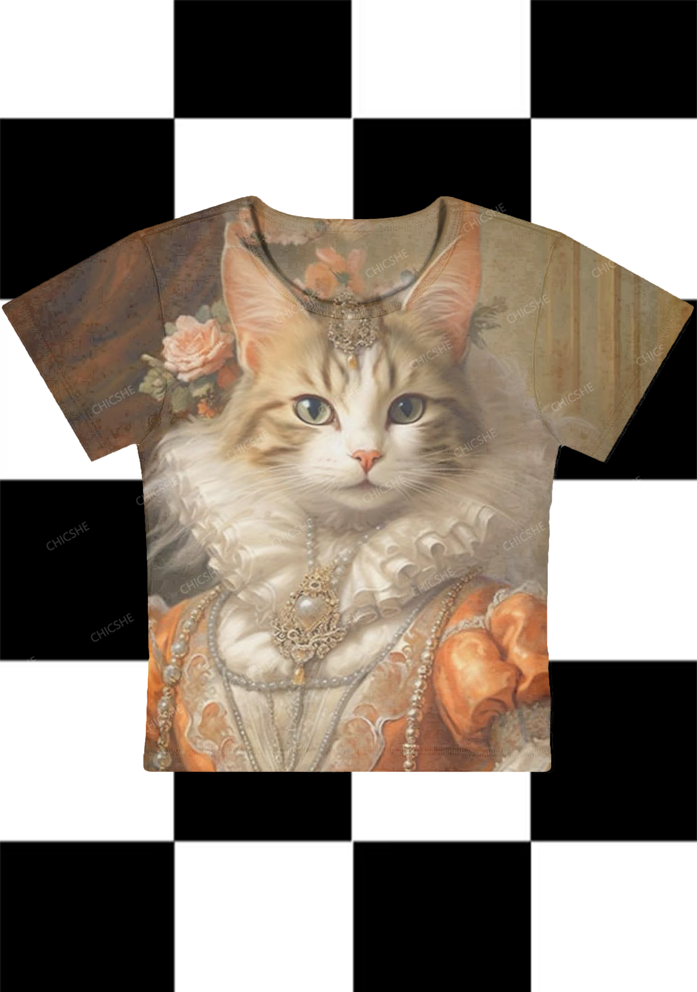 Chicshe Aristocratic Cats Y2K Baby Tee 