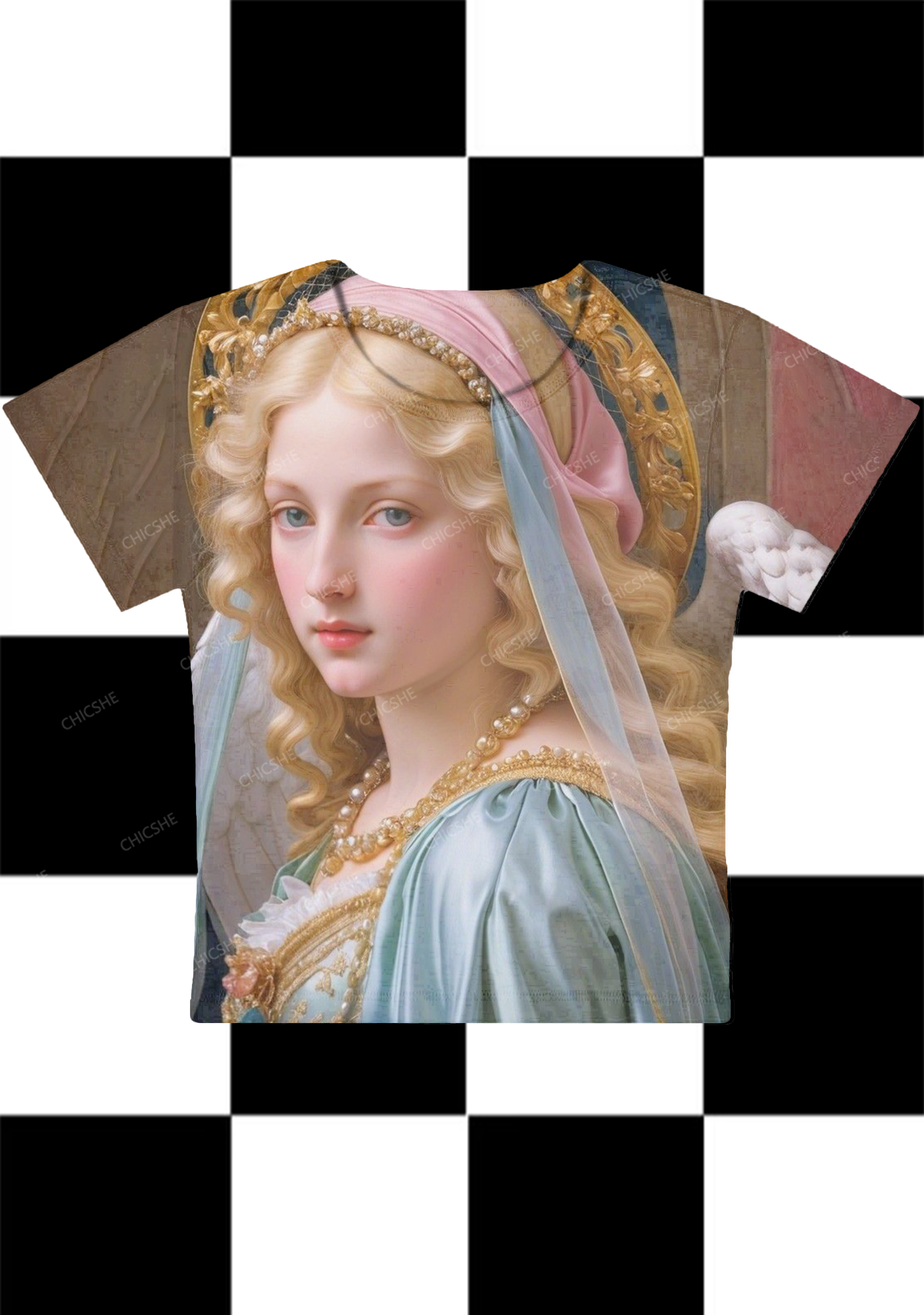 Chicshe Elegant Woman Print Y2K Baby Tee 
