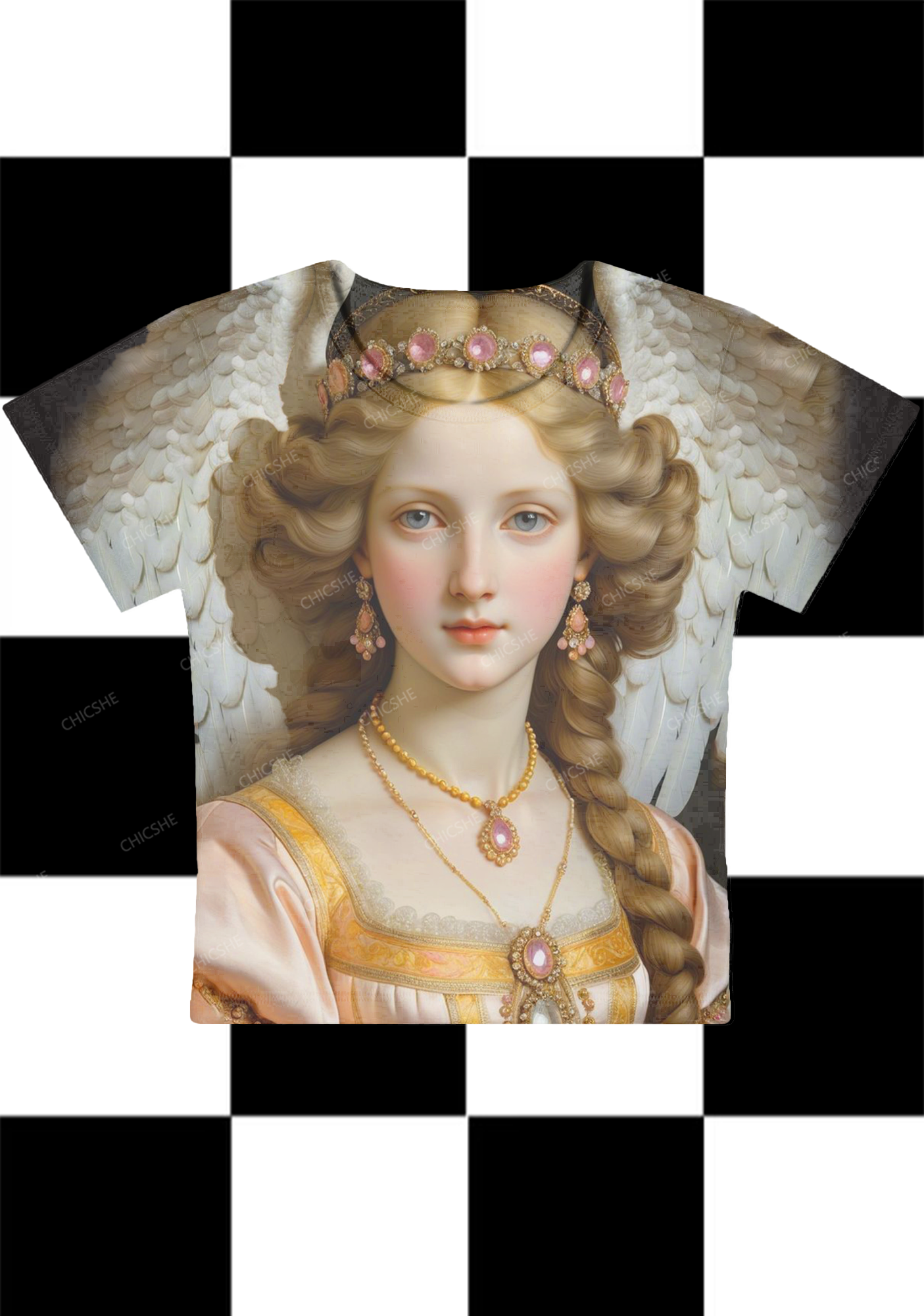 [Copy]Chicshe Elegant Woman Print Y2K Baby Tee 