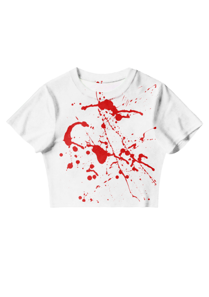 Chicshe Halloween Blood Y2K Mesh Crop Top 