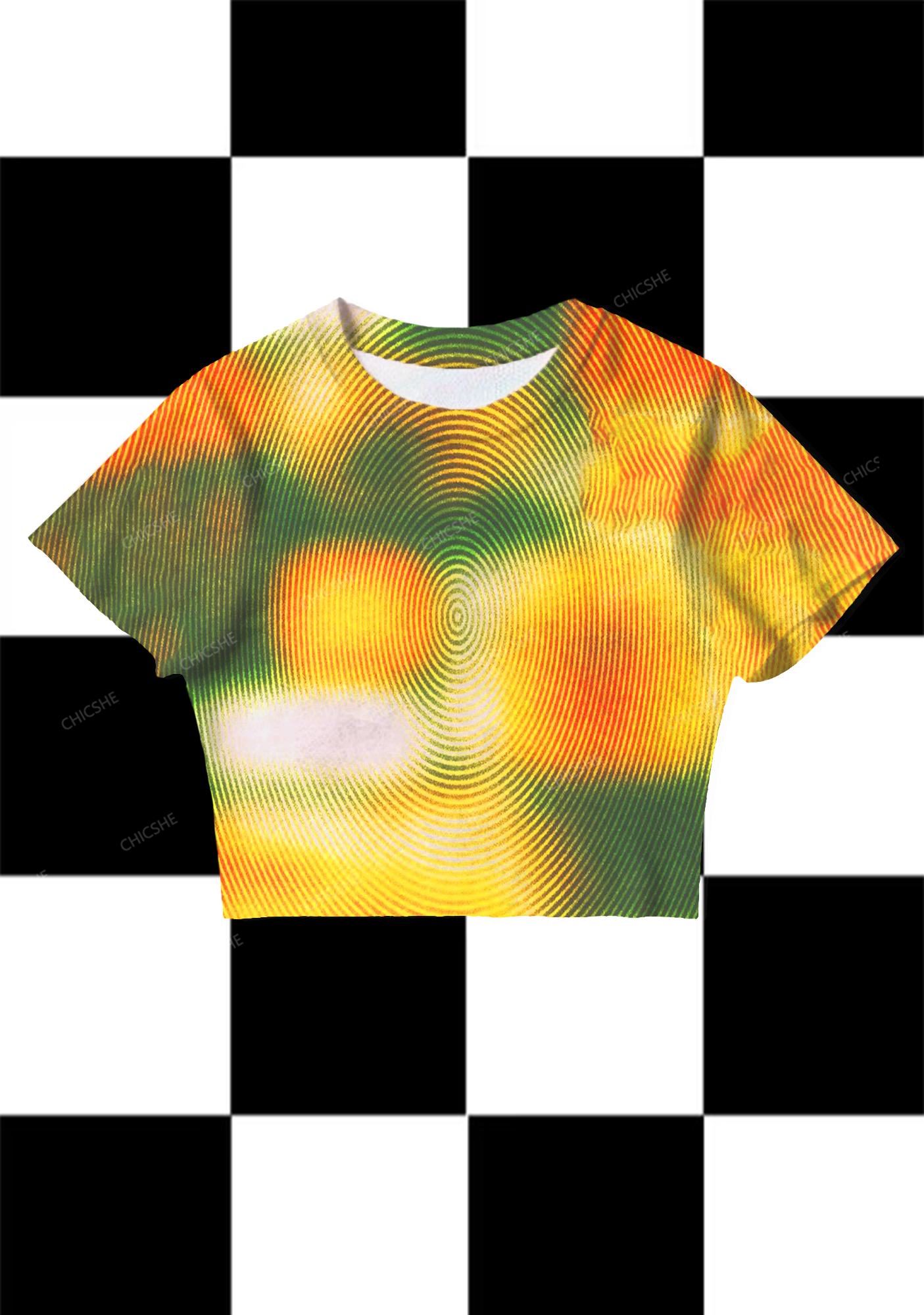 Raccoon Hiding In A Garbage Bag Y2K Mesh Crop Top Chicshe