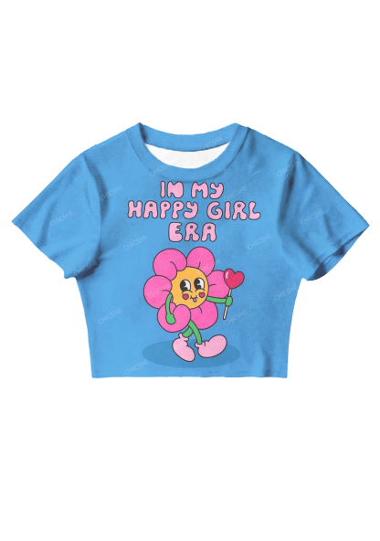Chicshe Happy Girl Era Y2K Mesh Crop Top