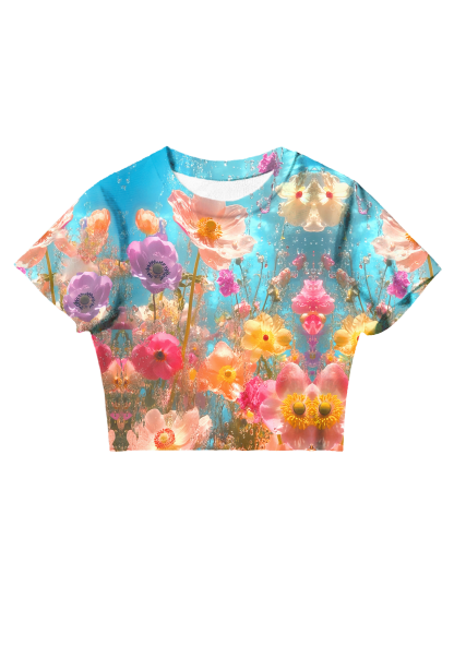Chicshe Undersea Garden Y2K Mesh Crop Top