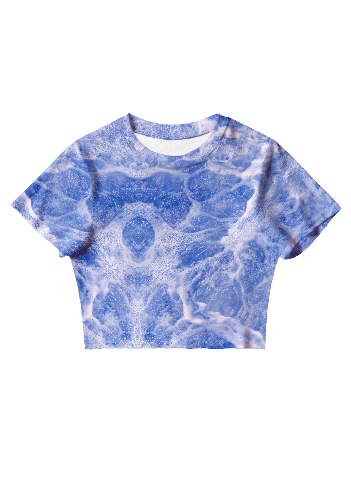 Chicshe Irresistible Sea Print Y2K Mesh Crop Top