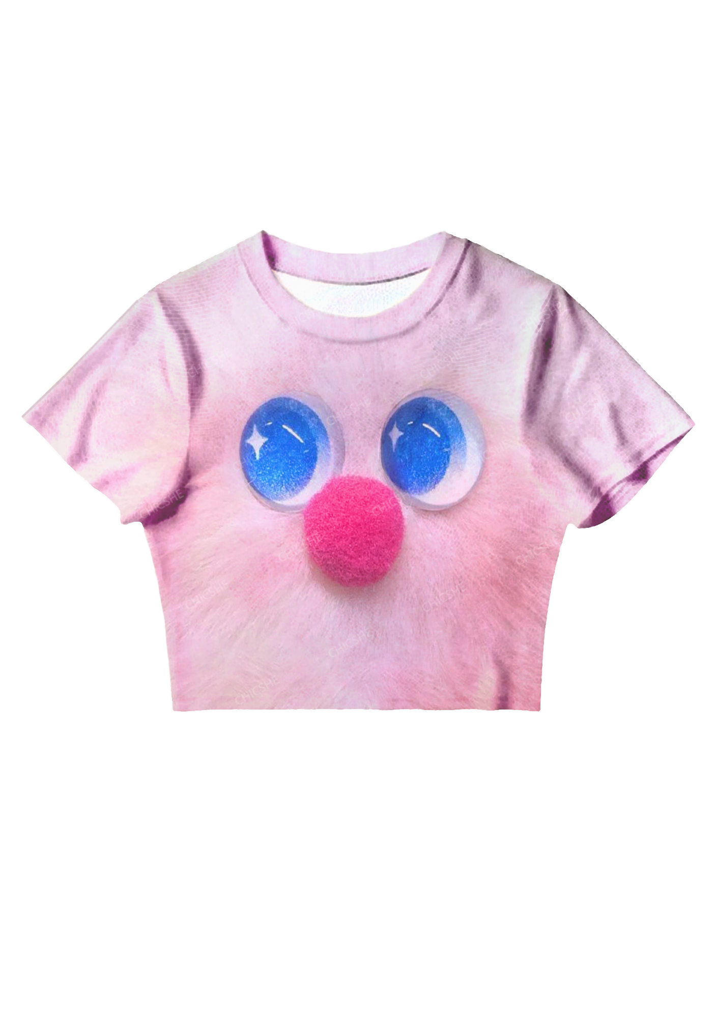 Chicshe Pink Nose Y2K Mesh Crop Top