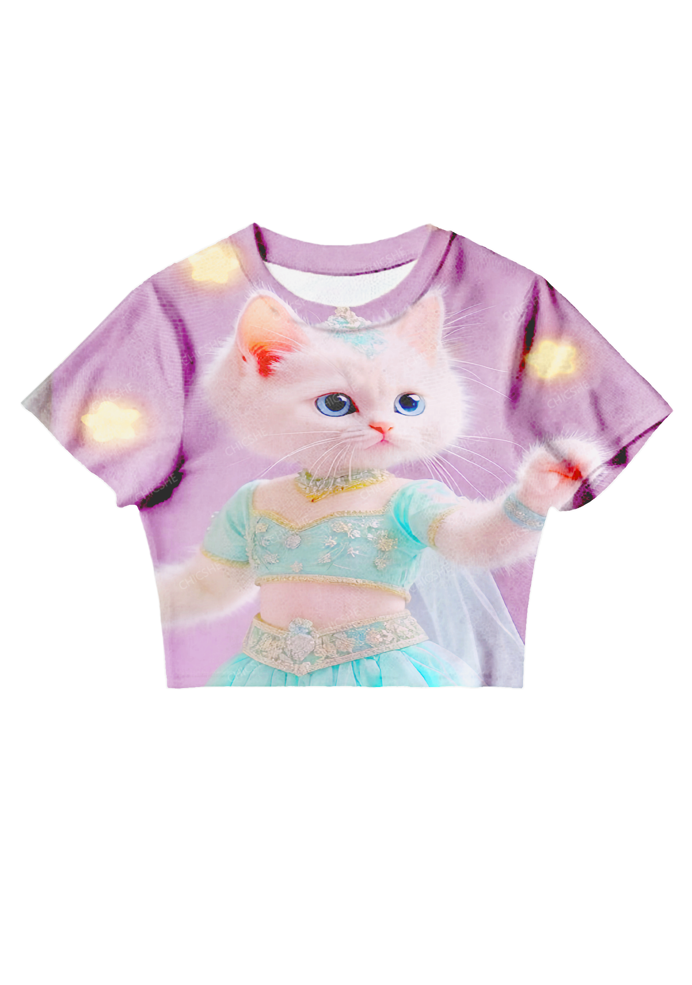 Chicshe Lady Rat At The Banquet Y2K Mesh Crop Top