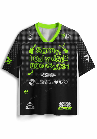 Custom Only Date Rockstars Guitars Y2K Sport Jersey Shirts Chicshe