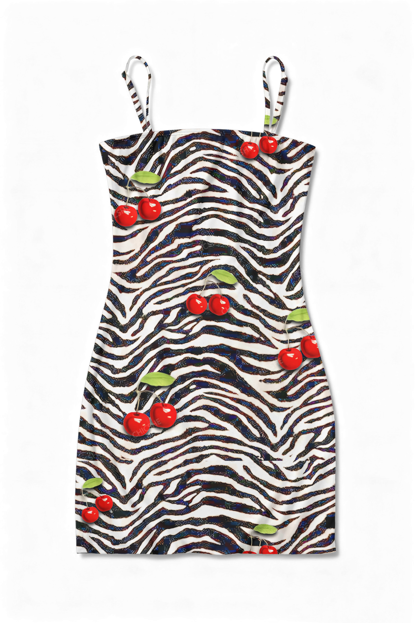Red Pomegranate Y2K Print Slip Dress Cherrykitten