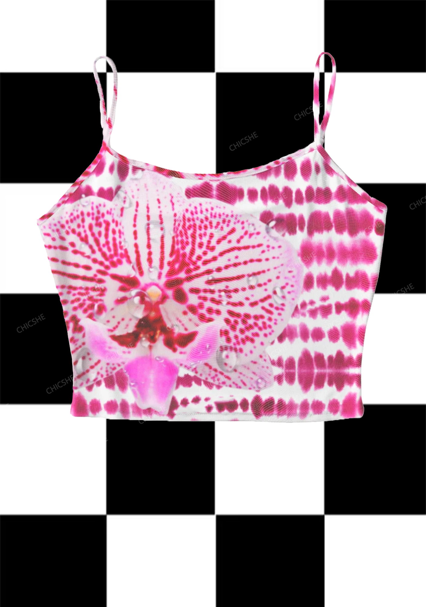 Fairy Cat On The Grass Y2K Print Mesh Cami Tank Chicshe