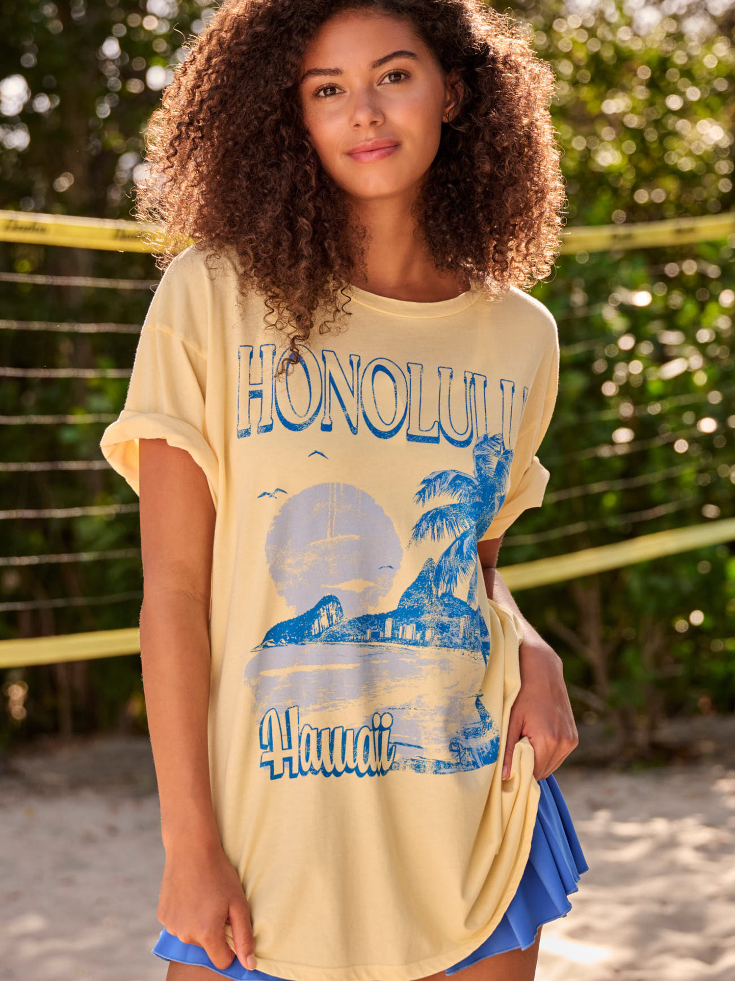 Honolulu Oversized Graphic Tee Summer Beach T-Shirt
