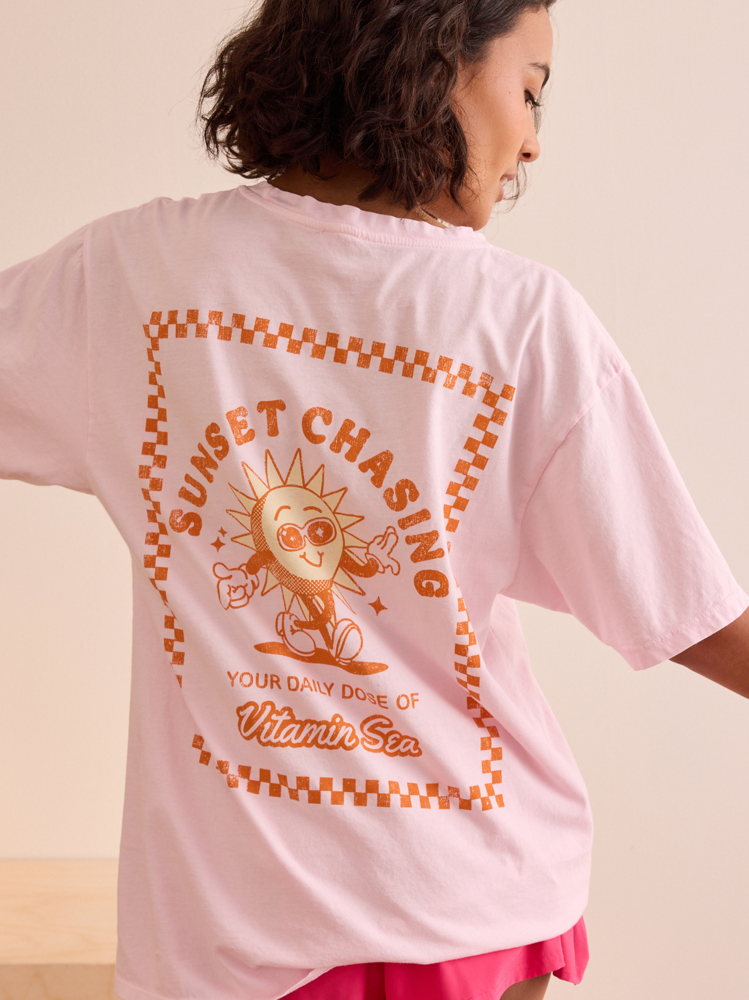 Vitamin Sea Oversized Graphic Tee Summer Beach T-Shirt
