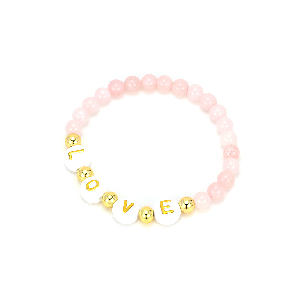 Simple Pink Gemstone Bracelet Mama