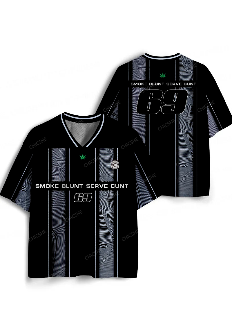 Custom Black Smoke Blunt Y2K Sport Jersey Shirts Chicshe