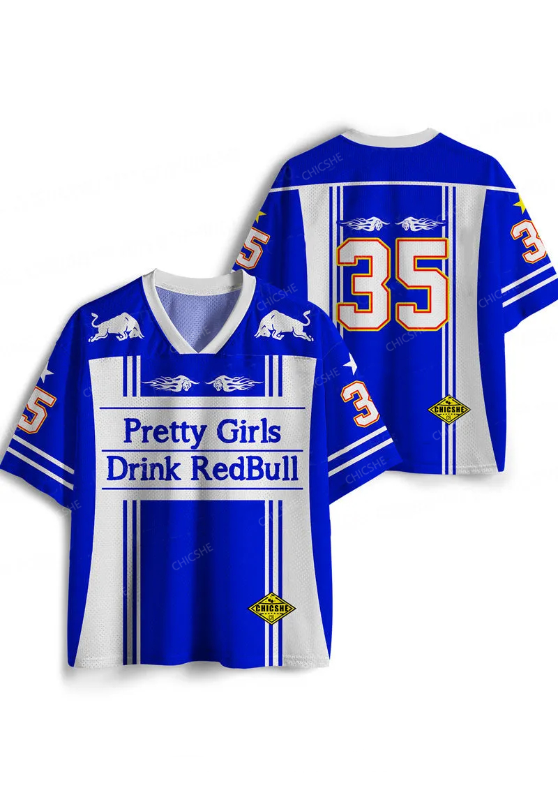 Custom Girls Drink Redbull Y2K Sport Jersey Shirts Chicshe