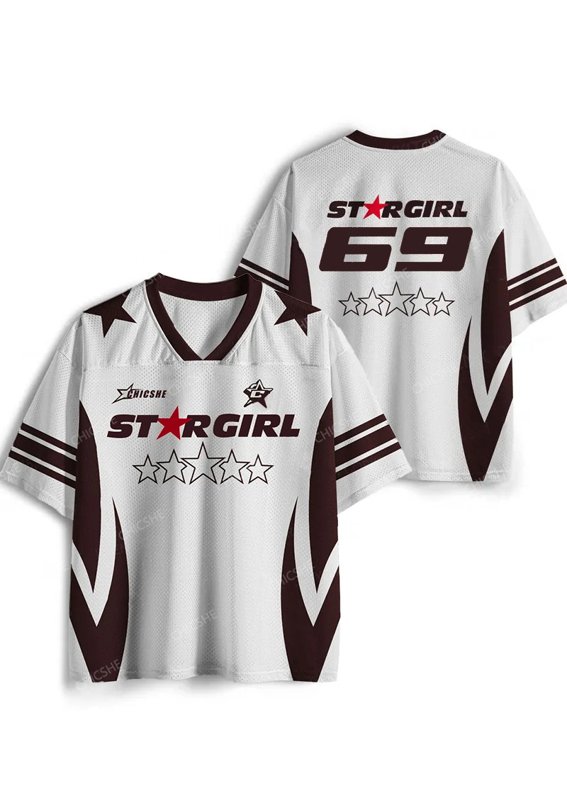 Custom Five Stars Girl Y2K Sport Jersey Shirts Chicshe