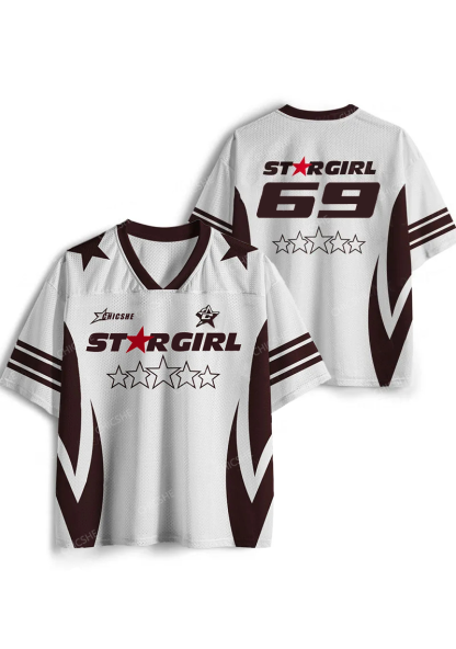 Custom Five Stars Girl Y2K Sport Jersey Shirts Chicshe
