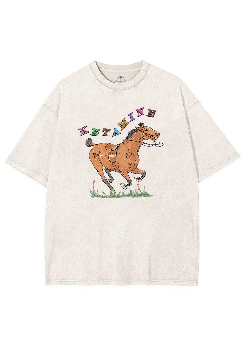 Orange Pony Y2K Washed Tee Chicshe