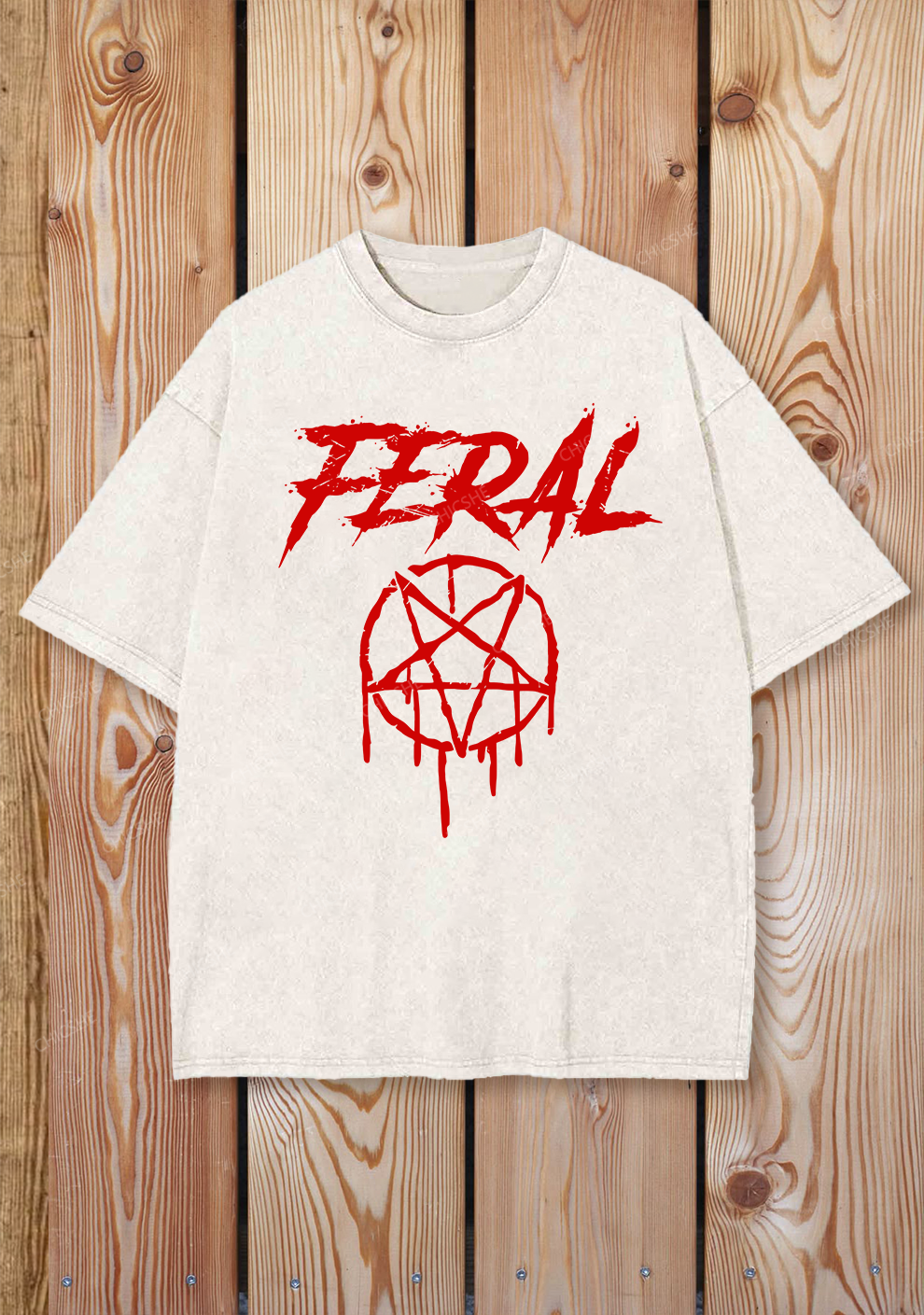 Halloween Feral Y2K Shirts Washed Tee Chicshe