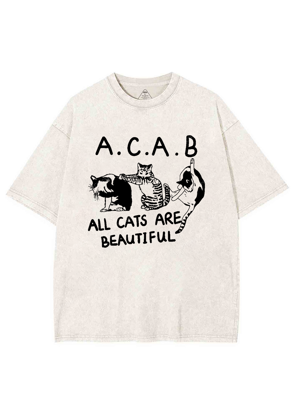 ACAB Cats Y2K Washed Tee Chicshe
