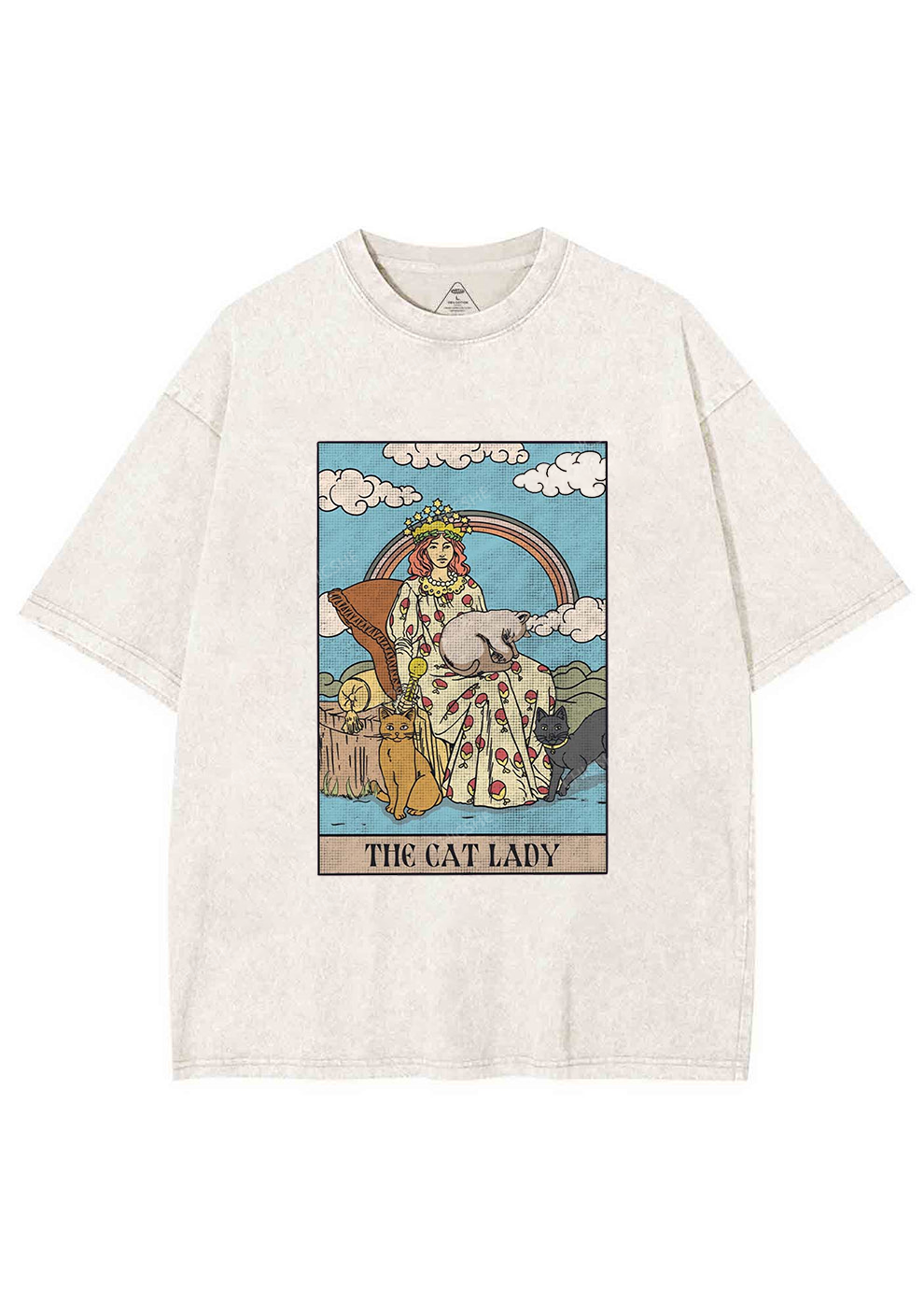 The Cat Lady Y2K Washed Tee Chicshe