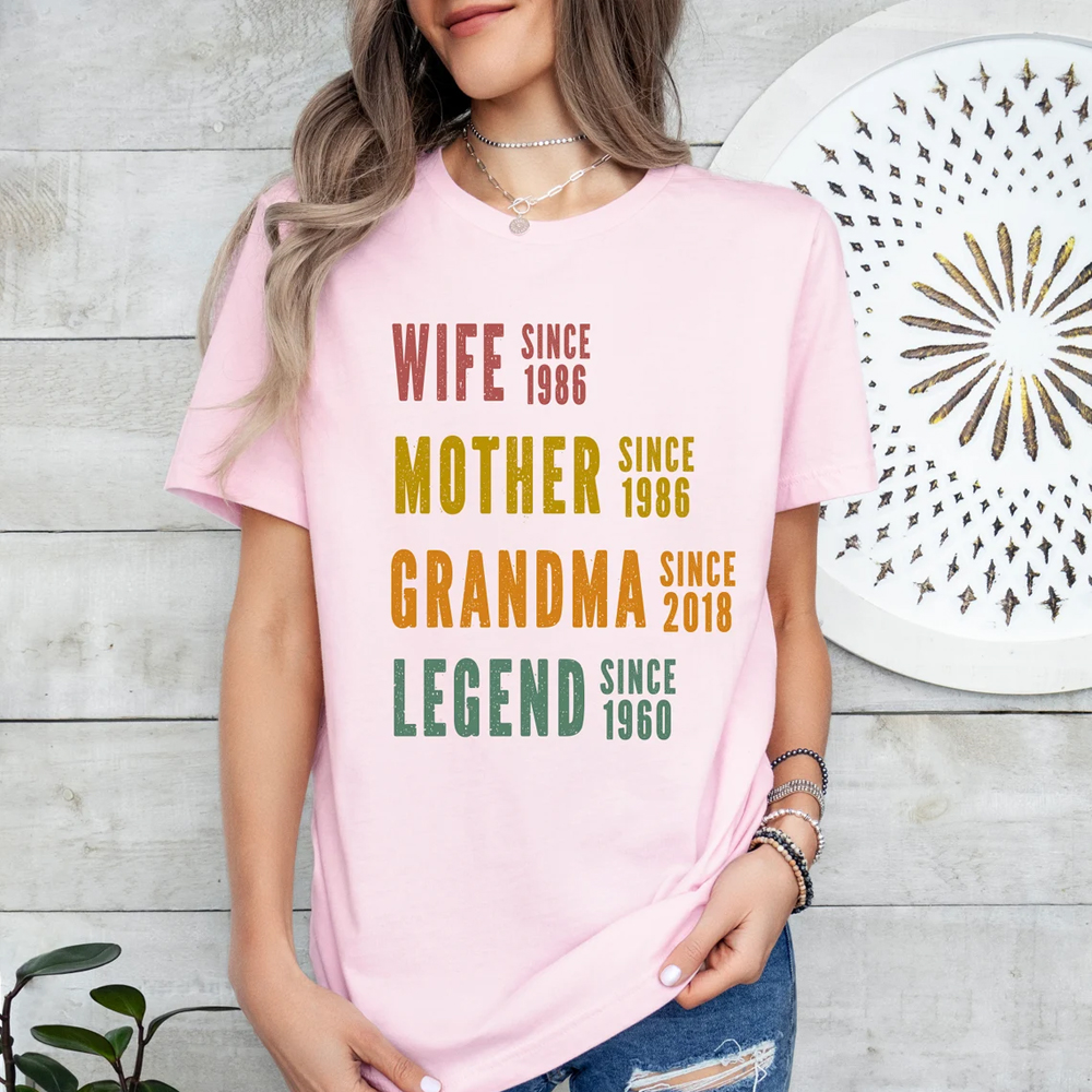 Personalized Mom Grandma T-Shirt Custom Mama Tee