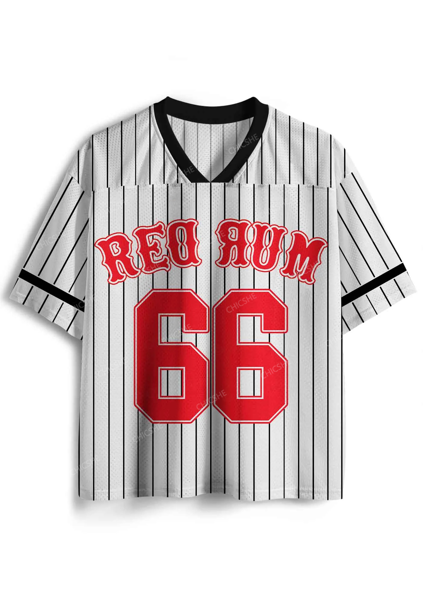 Custom Striped Red Rum Y2K Sport Jersey Shirts Cherrykitten