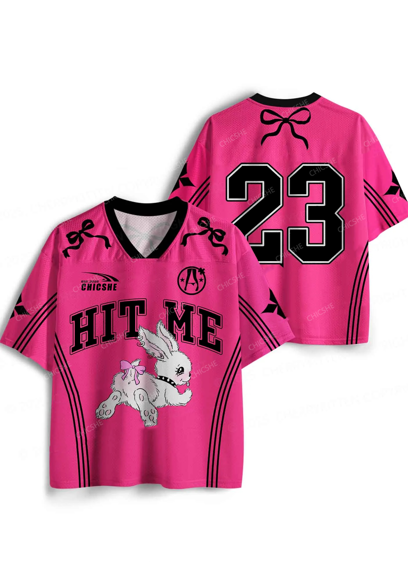 Custom Hit Me White Bunny Y2K Sport Jersey Shirts Chicshe