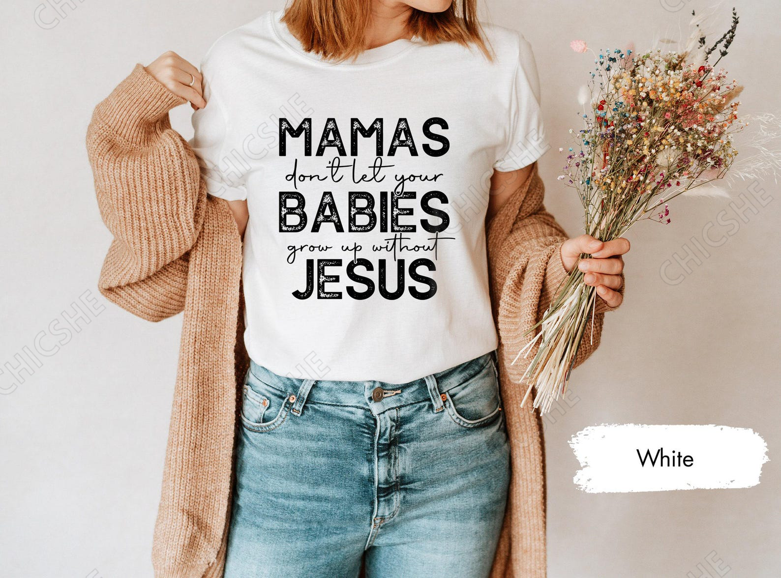 For Mama Text Print T-Shirt
