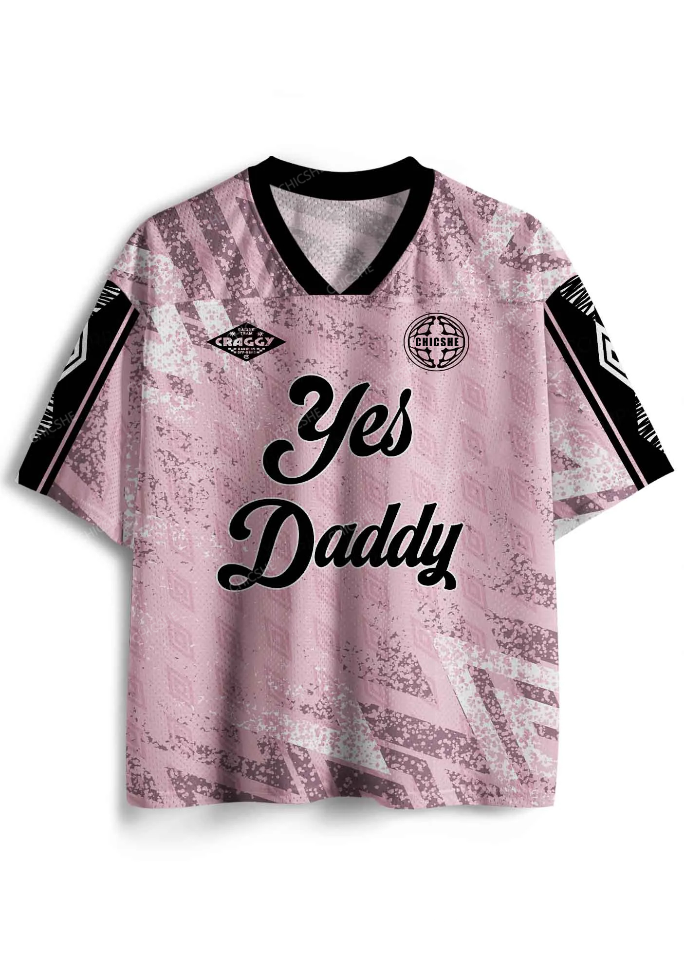 Custom Pink Yes Daddy Y2K Sport Jersey Shirts Cherrykitten