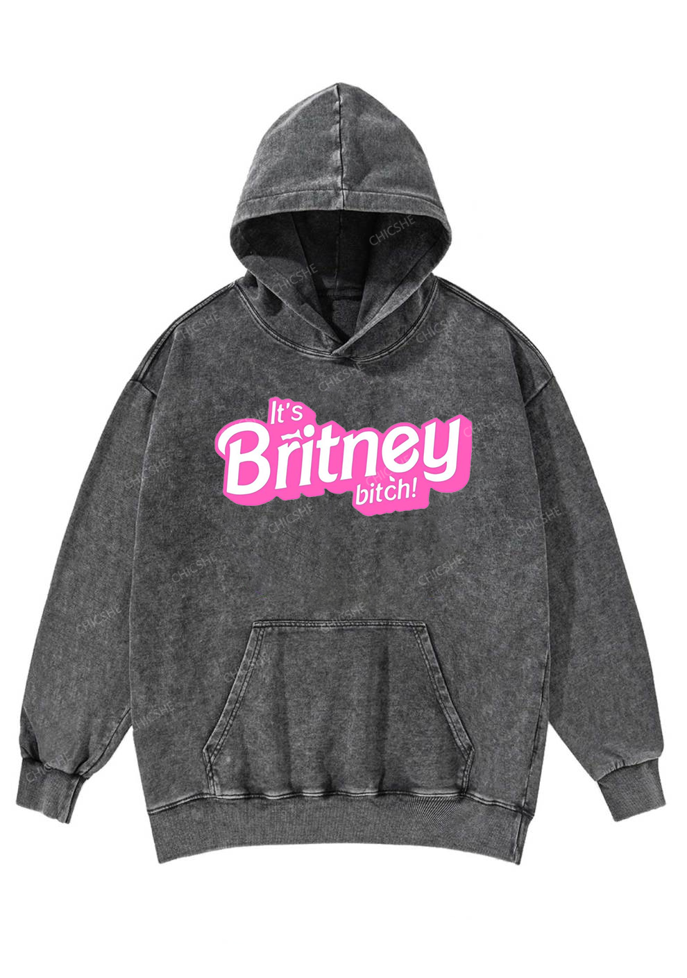 It's Britney Bixch Y2K Washed Hoodie Chicshe