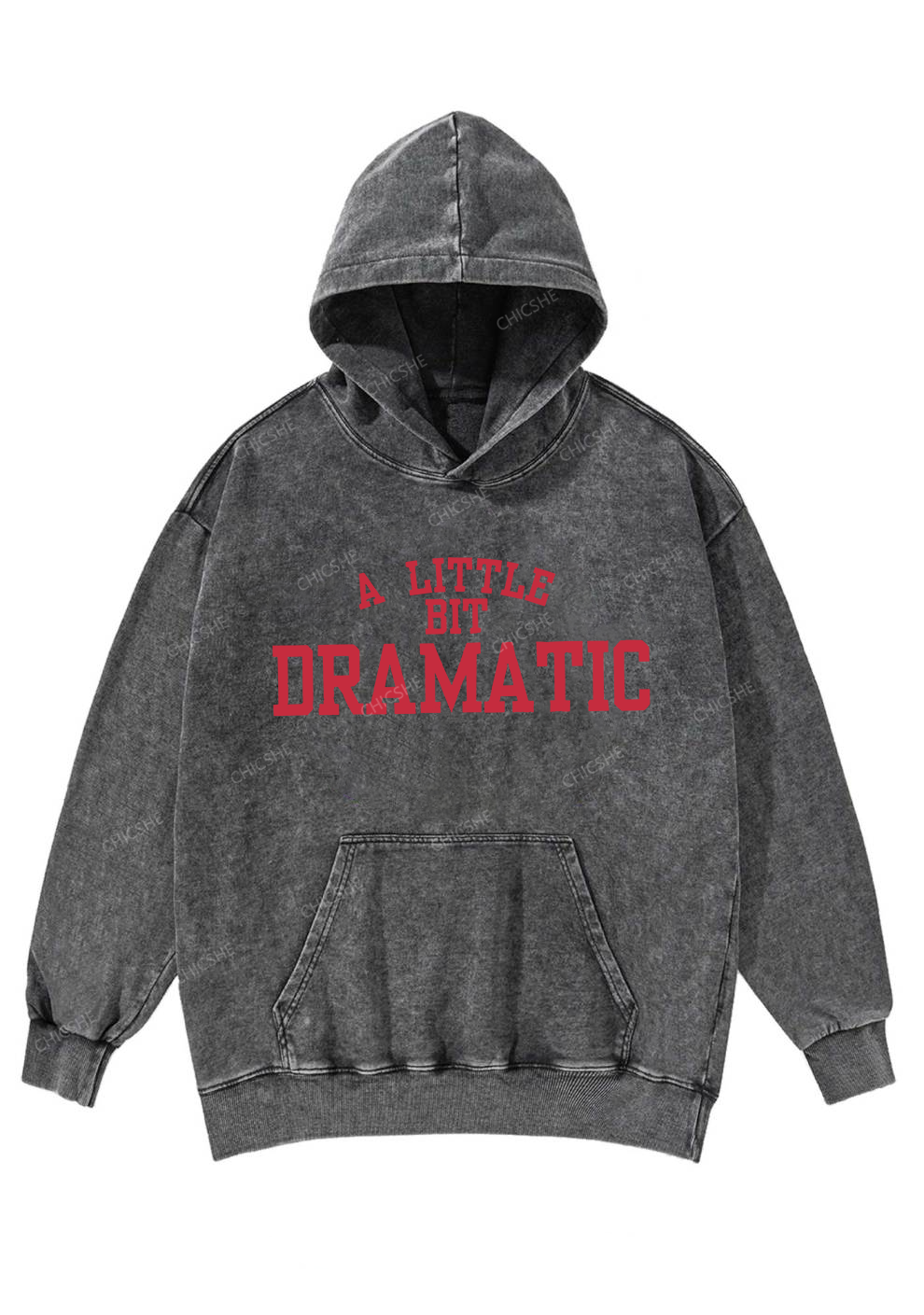 A Little Bit Dramatic Y2K Washed Hoodie Chicshe