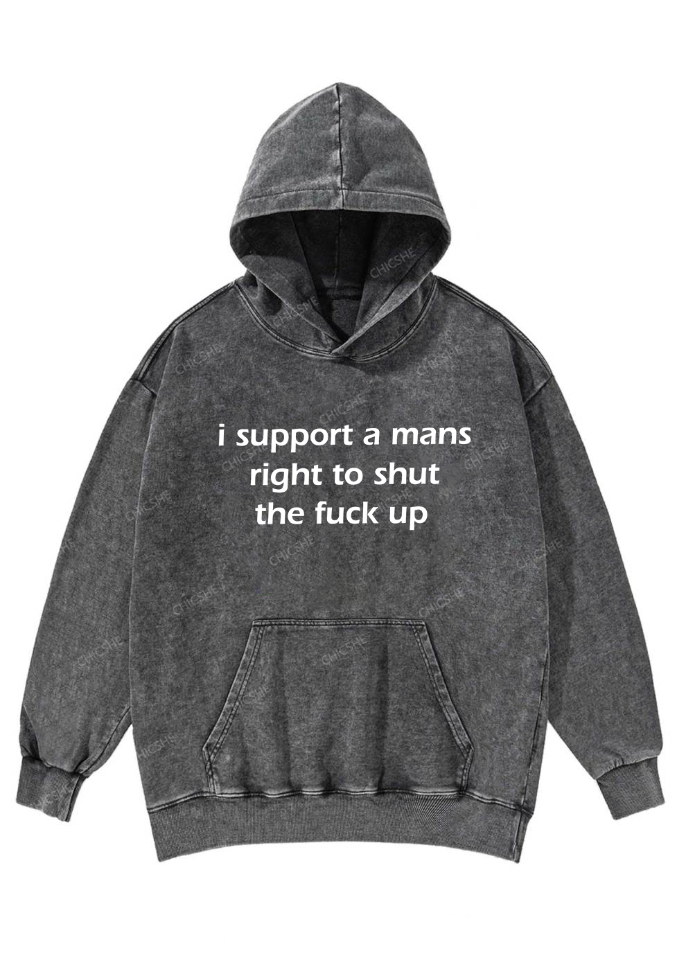 I Support A Mans Right Y2K Washed Hoodie Chicshe