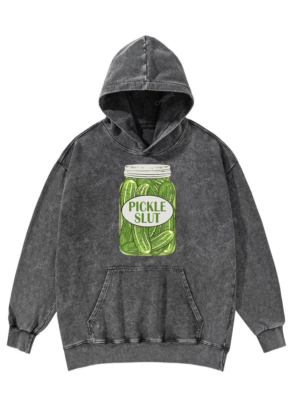 Pickle Slxt Y2K Washed Hoodie Chicshe