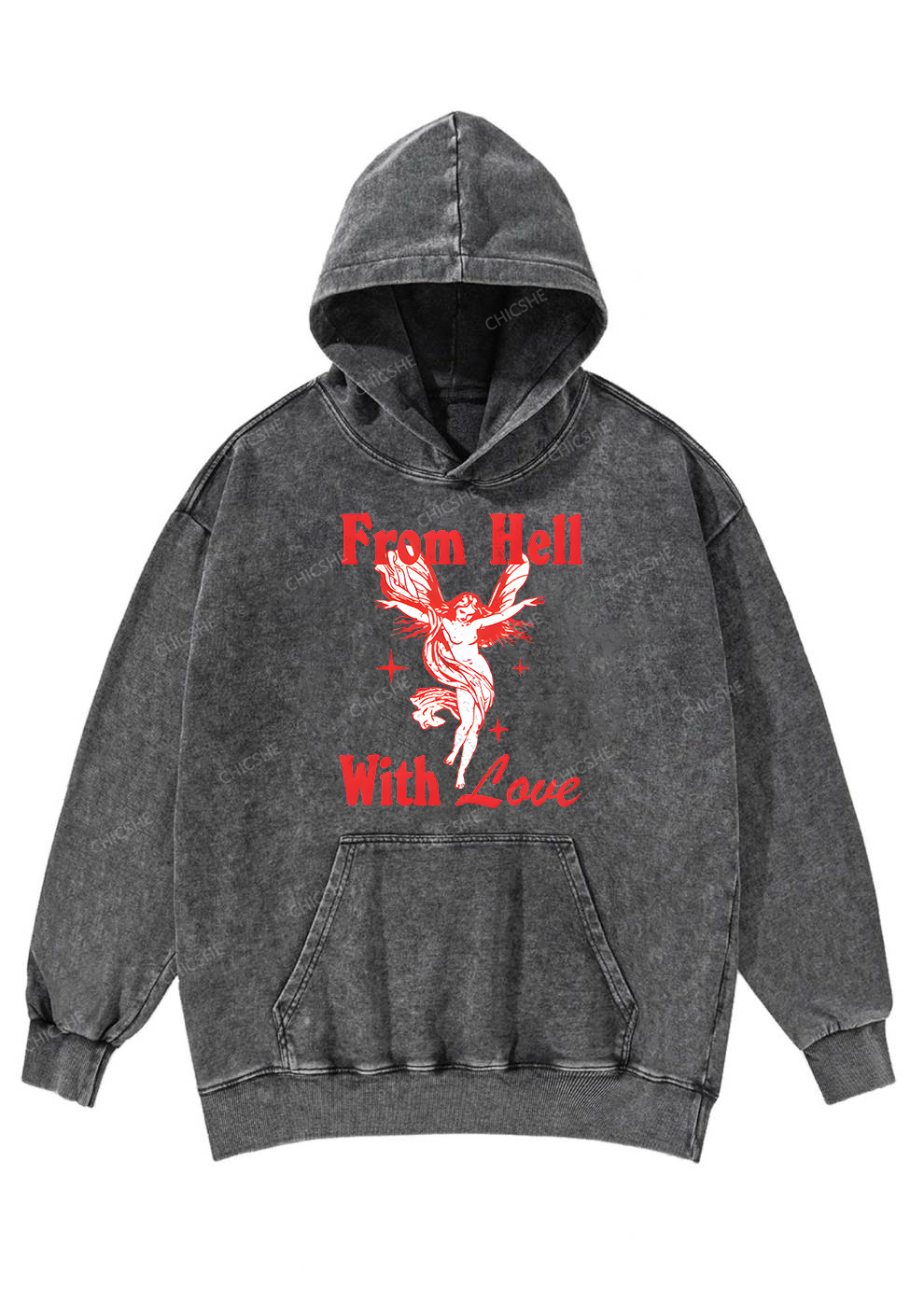 From Hell With Love Y2K Washed Hoodie Cherrykitten