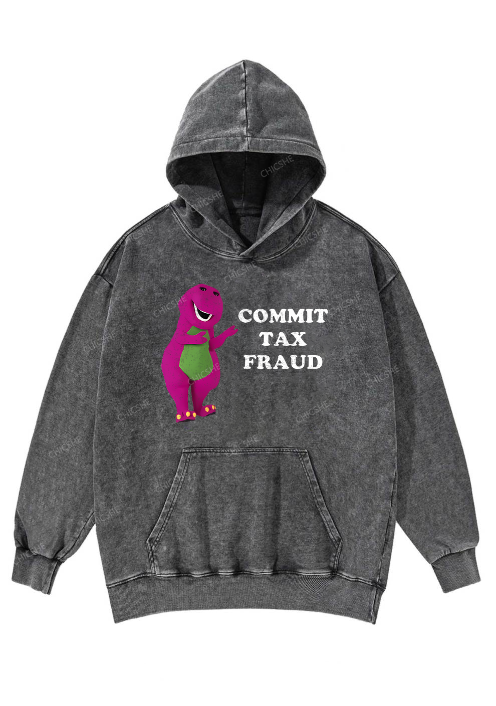 Commit Tax Fraud Y2K Washed Hoodie Chicshe