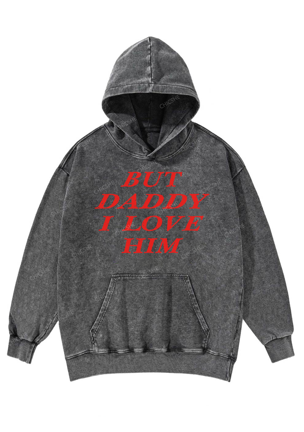 But Daddy I Love Him Y2K Washed Hoodie Cherrykitten