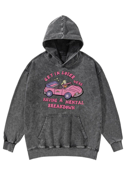 Get In The Car Y2K Washed Hoodie Chicshe
