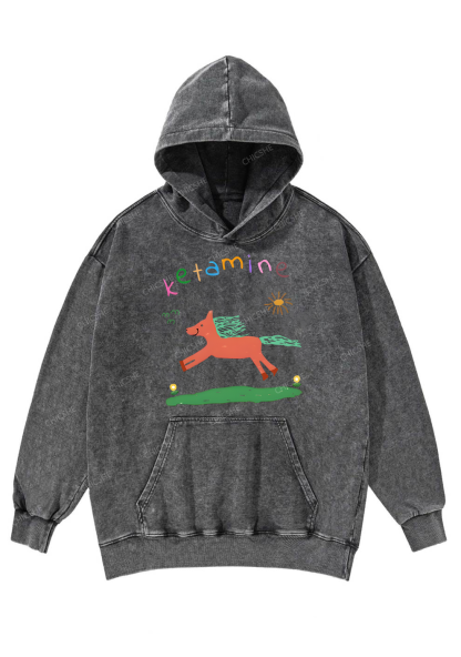 Orange Pony Y2K Washed Hoodie Chicshe