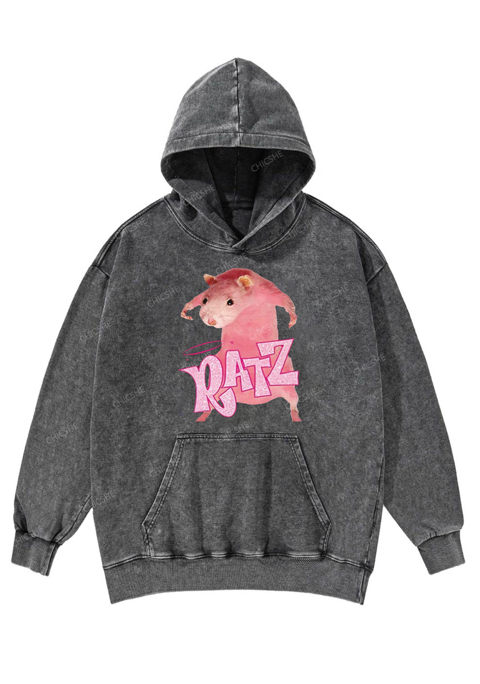 Pink Ratz Y2K Washed Hoodie Cherrykitten