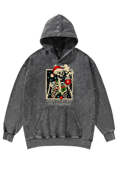 Christmas Dead Inside Y2K Washed Hoodie Chicshe