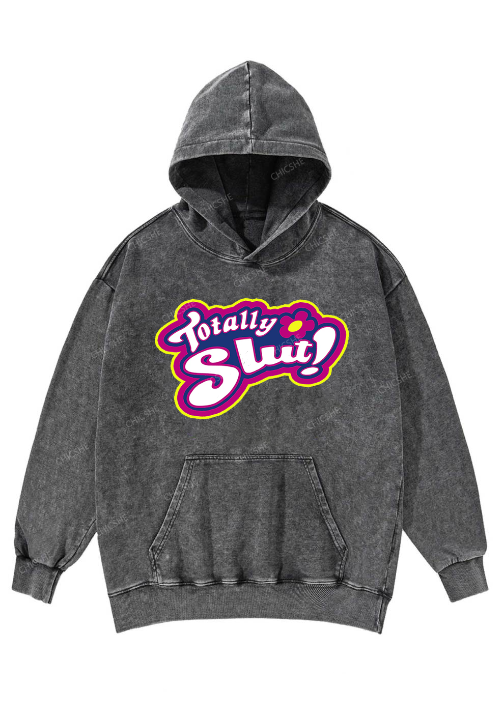 Totally Slxt Y2K Washed Hoodie Chicshe