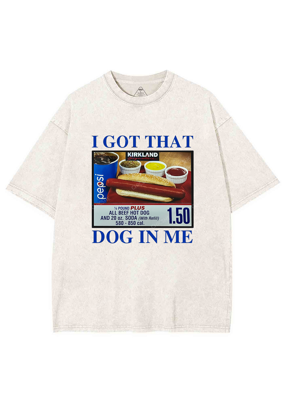 I Got That Hot Dog In Me Y2K Washed Tee Chicshe