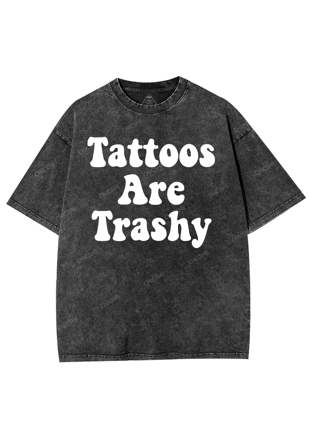 Tattoos Are Trashy Y2K Washed Tee Chicshe